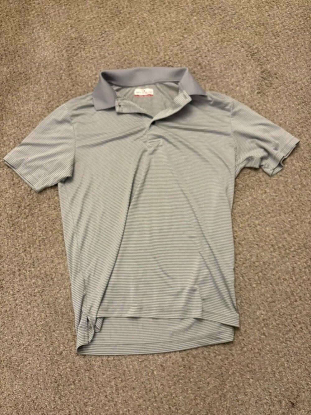 Grand Slam Polo Shirt Men’s Size Medium Gray Short Sleeve Striped Adult
